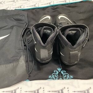 Nike Black High-Top Sneakers with White Accents with Nike draw string bag
